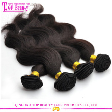 Cabelo europeu da onda do corpo do preço de fábrica de Qingdao, extensões 100% do cabelo humano do Virgin